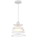 Suspensions luminaires moderne lustre plafonnier de design  spirale en cascade lampe mtal 20cm blanc ...
