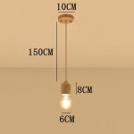 Suspension luminaire moderne minimaliste lampe � suspension r�glable 1, 5m lustre plafonnier en bois ...