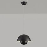 Suspension luminaire moderne simple lampe � suspension abat - jour cr�atif lustre plafonnier noir �23cm ...