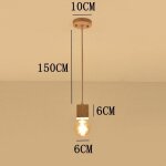 Suspension luminaire moderne simple lampe � suspension bois creative lustre plafonnier r�glable e27 2pcs ...