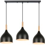 Suspension luminaire rtro 3 lumires plafonnier moderne lustre en mtal noir suspension lustre d'intrieur ...