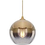 Suspension luminaire - verre - boule - finition laiton poli - 20cm - style scandinave moderne