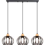 Suspension luminaire vintage int�rieur 3 lumi�res lustre moderne plafonnier rond en m�tal fer pour ferme ...