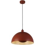 Suspension mars 1l convertible en plafonnier métal orange brulé interieur crème e27 max60w diamètre 26cm ... Suspension mars 1l convertible en plafonnier métal orange brulé interieur crème e27 max60w diamètre 26cm ...