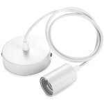 Suspension en m�tal, support de lampe e27 avec c�ble, pendule corde 100cm, c�ble de suspension blanc, ...
