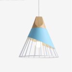 Suspension moderne industrielle bois suspension luminaire abat - jour en mtal plafonnier e27 lustre ...