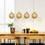 Suspension moderne lustre - 4 flammes en verre rond 150cm r�glable en hauteur table � manger suspension ...