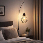 Suspension murale � led lampe de salon en m�tal tress� lampe de chambre � coucher noire, longueur de ...