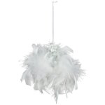 Suspension de no�l plumes ange sur couronne - atmosphera cr�ateur d'int�rieur