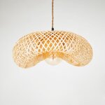 Suspension en osier  frey  - e27 - corde boho chic