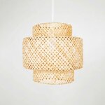 Suspension en osier  jensen  - �40cm - e27 - blanc boho chic