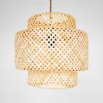 Suspension en osier  jensen  - �40cm - e27 - corde boho chic