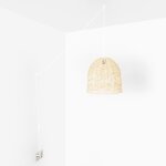 Suspension en osier  norma  - �45cm - avec interrupteur et prise - blanc boho chic