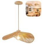 Suspension r�tro led, plafonnier en rotin fait main, �clairage d�coratif, convient aux salons et aux ...