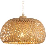 Suspension en rotin, abat - jour en bambou 30 cm style boh�me, lampe suspendue pour cuisine, plafonnier ...