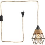Suspension en rotin avec prise et c�ble de 1. 8 m, abat - jour vintage avec corde de chanvre pour cuisine, ...