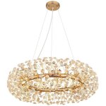 Suspension salle � manger luminaire suspension led 20 flammes cristal clair g9 dor�