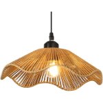 Suspension tress�e en rotin �30 cm, luminaire boh�me style farmhouse, lampe panier suspendue r�glable, ...