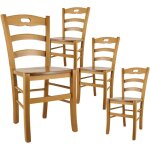 Suzy - lot de 4 chaises teint� ch�ne et assises en bois