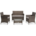 Svita brooklyn salon en poly rotin balcon lounge ensemble de meubles de jardin brun