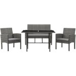 Svita brooklyn xl ensemble de meubles de jardin en rotin avec table, 2x fauteuils, canap� 2 places gris ...