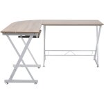 Svita - eckhart bureau d'angle avec pieds en mtal aspect chne