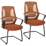 Svita - delta lot de 2 chaises visiteurs chaise de confrence  pitement luge accoudoirs marron