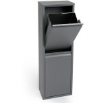 Poubelle 30l en inox poubelle verticale tri slectif 2x15l gris - svita