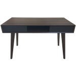 Svita - retro bureau imitation bois avec tiroirs brun fonc