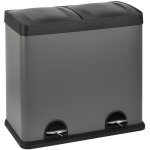 Svita - t2x24 poubelle en inox corbeille  papier poubelle de tri 48l grise