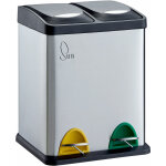 Tc2x8 poubelle 16 litres poubelle de tri 2x8l en inox argent� - svita