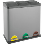 Svita ? poubelle tri s�lectif 45l � 3 compartiments ? acier rev�tu et plastique ? ouverture � p�dale ...