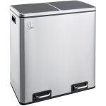 Poubelle � p�dale svita tm2x30 60 litres, poubelle de cuisine, argent