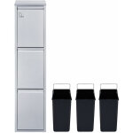 V3x8 24l poubelle en inox poubelle verticale tri slectif argent - svita