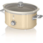 Swan - sf17021cneu retro mijoteuse 3, 5l po�le amovible en c�ramique antiadh�sive, vintage 200w cr�me ...
