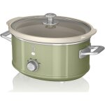 Swan - sf17021gneu retro mijoteuse 3, 5l po�le amovible en c�ramique antiadh�sive, vintage 200w vert