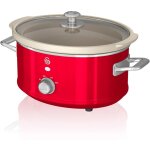 Swan sf17021rneu retro mijoteuse 3, 5l poêle amovible en céramique antiadhésive, vintage 200w rouge Swan sf17021rneu retro mijoteuse 3, 5l poêle amovible en céramique antiadhésive, vintage 200w rouge
