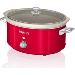 Swan sf17031rneu retro mijoteuse 6, 5l poêle amovible en céramique antiadhésive, vintage 320w rouge Swan sf17031rneu retro mijoteuse 6, 5l poêle amovible en céramique antiadhésive, vintage 320w rouge