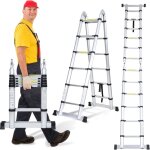Swanew 1, 9m + 1, 9m echelle télescopique portable multifonctions aluminium pliable avec sac de transport ... Swanew 1, 9m + 1, 9m echelle télescopique portable multifonctions aluminium pliable avec sac de transport ...