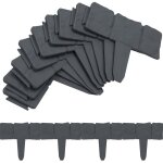 Randaco - swanew 10 pices bordure de pelouse plastique 2, 5 m aspect pierre bordure de jardin, bord ...