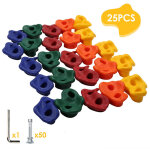 Swanew - 25pcs prises d'escalade kit textur�e color�e kit mur de blocs rocheux loisirs sport