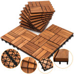 Swanew dalles de terrasse en bois d'acacia mosa�que 30 x 30 cm 1m� 11er set syst�me d'embo�tement mosa�que ...