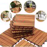 Swanew dalles de terrasse caillebotis lot de 22 dalles en bois de mosaïque de 2 m² 30 x 30 cm pour balcon ... Swanew dalles de terrasse caillebotis lot de 22 dalles en bois de mosaïque de 2 m² 30 x 30 cm pour balcon ...
