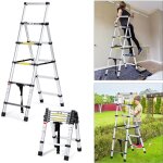 Swanew echelle tlescopique aluminium echelle multi - usage 1. 4m + 1. 7m echelle pliante stabil aluminium ...