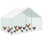 Swanew - enclos poulailler grillag avec porte latrale et toit dme 6 m 3x2x2m