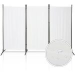 Swanew - paravent 360 sparation de pice rabattable mur espagnol terrasse cloison 3 pices beige