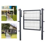 Swanew - portillon de jardin 120 x 100 cm avec serrure maille mtallique - gris
