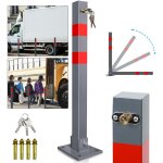 Poteau de barrage barrire de parking rabattable 66cm verrouillable inoxydable - swanew