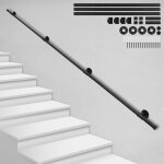 Swanew rampe escalier murale 300cm main courante acier carbone garde - corps supports muraux pour enfants ...