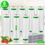 Swanew - sacs sous vide alimentaire, 8 rouleaux sacs sous vide 20 x 600 cm approuv� par la fda sans bpa ...